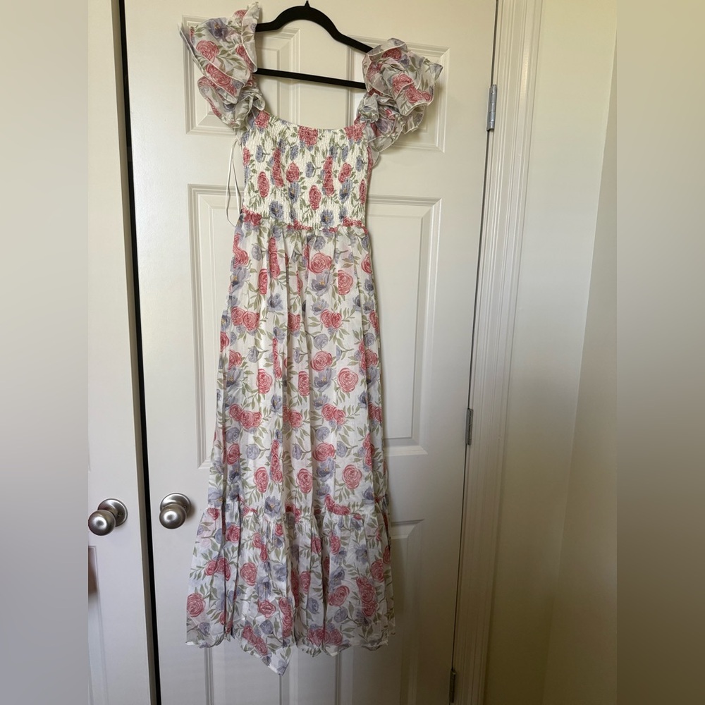 Floral Dress with Pink and blue roses